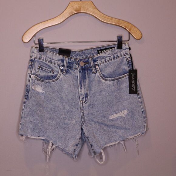NWT Blank NYC High Rise Cut Off Denim Micro Shorts Sz 26 - Picture 2 of 6